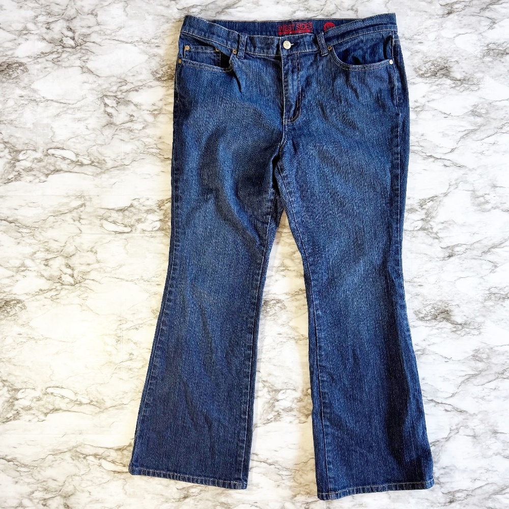 New York & Co Dark Blue Mid-Rise West Side Flare